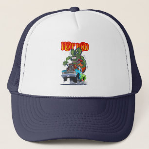 Cartoon frisierte Auto Truckerkappe