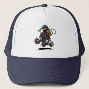 Cartoon frisierte Auto Truckerkappe