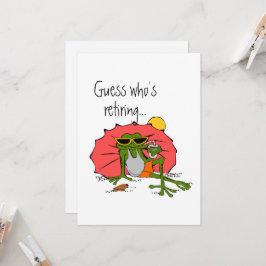 Cartoon Frog beim Beach Rentirement Party Einladung