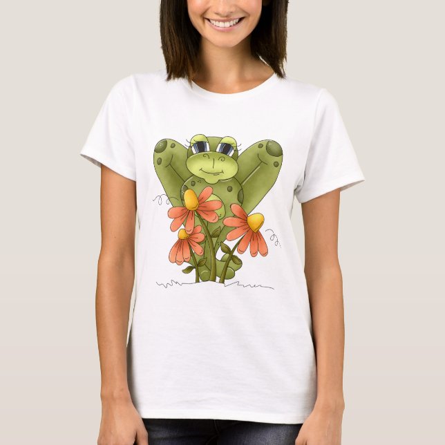 Cartoon Frog niedliche Frauen T - Shirt (Vorderseite)