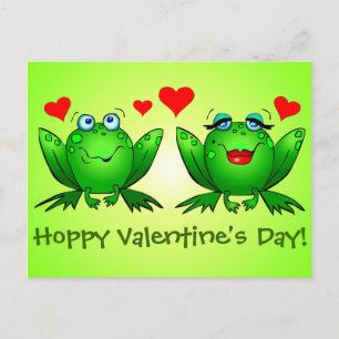 Cartoon Frogs Liebe Hoppy Valentinstag Green Feiertagspostkarte
