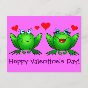 Cartoon Frogs Liebe Postcard Hoppy Valentinstag Feiertagspostkarte
