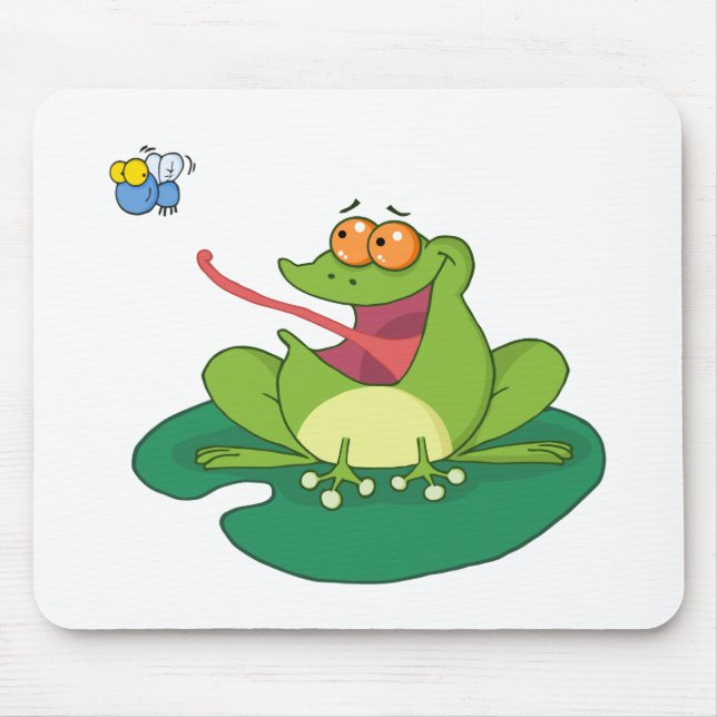 Cartoon-Frosch-anziehende Fliege Mousepad (Vorne)