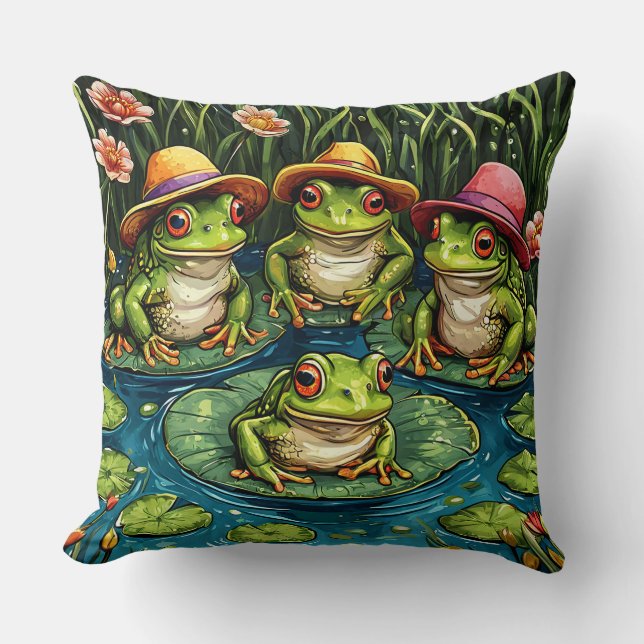 Cartoon Frosch Kissen (Vorderseite)
