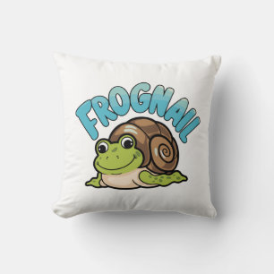 Cartoon Frosch mit Schneckengewächse - Muschel - F Kissen