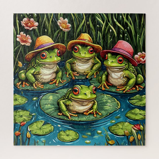 Cartoon Frosch Puzzle (Vertikal)