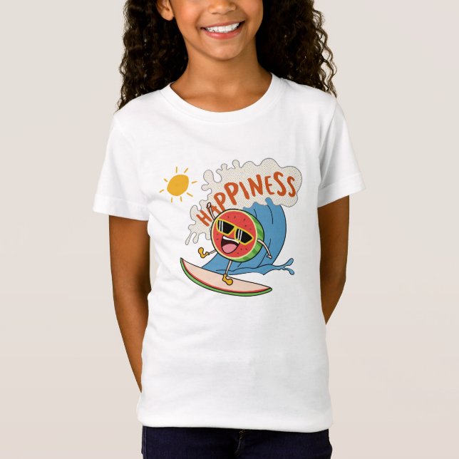 Cartoon Fruit Summer Shirt – Happiness Wave Design (Vorderseite)