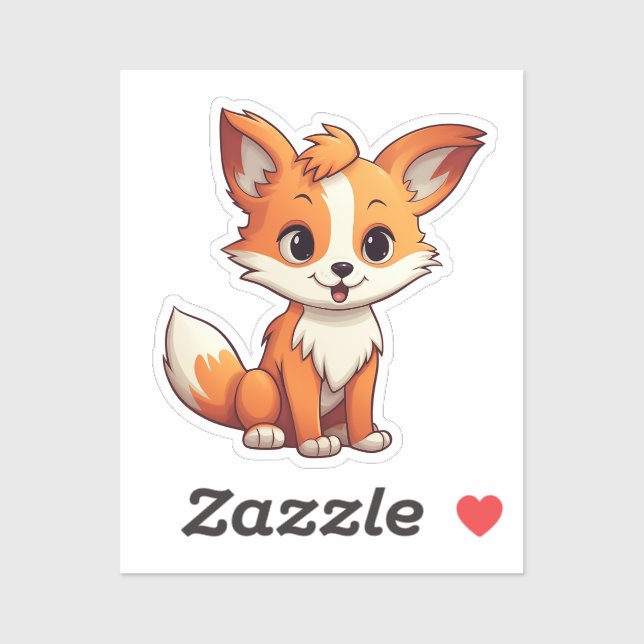 Cartoon Fuchs Aufkleber (Blatt)