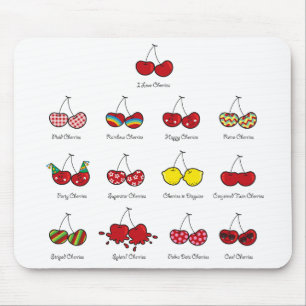 Cartoon Fun Comic Funny Cheeky Red Cherries Cherry Mousepad