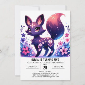 Cartoon Fun Fox Digitaler Geburtstag Einladung