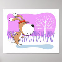 Cartoon Funny Doppy Joggen Laufen Sportposter