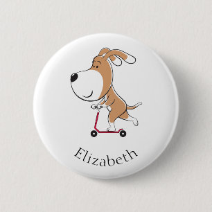 Cartoon Funny Doppy Puppy Kick Scooter Button