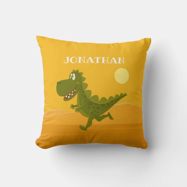 Cartoon Funny Niedlich Dinosaur Jurassic Throw Kis Kissen (Vorderseite)