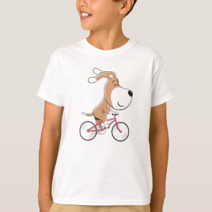 Cartoon Funny Niedlich Dog Welpe Bike Bicycle Boy T-Shirt