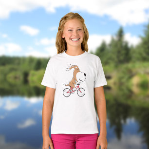 Cartoon Funny Niedlich Dog Welpenfahrrad Fahrrad T-Shirt