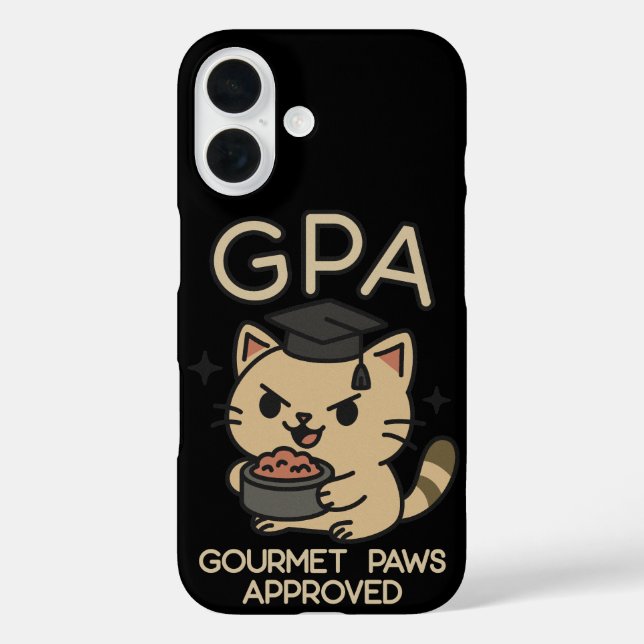 Cartoon Funny Scholar Cat Tunes Paws Case-Mate iPhone Hülle (Rückseite)