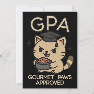 Cartoon Funny Scholar Cat Tunes Paws Feiertagskarte