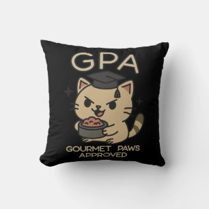 Cartoon Funny Scholar Cat Tunes Paws Kissen