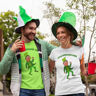 Cartoon für benutzerdefinierte Nachricht Leprechau T-Shirt