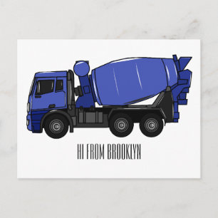 Cartoon für Betonmischfahrzeuge Postkarte