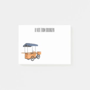 Cartoon für Bike-Food-Karren Post-it Klebezettel