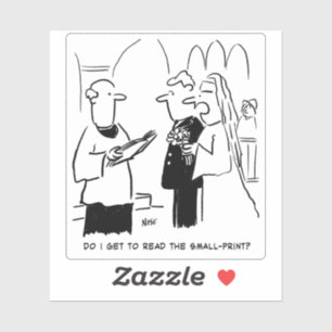 Cartoon für Braut- und Kleindruckhochzeiten. Aufkleber
