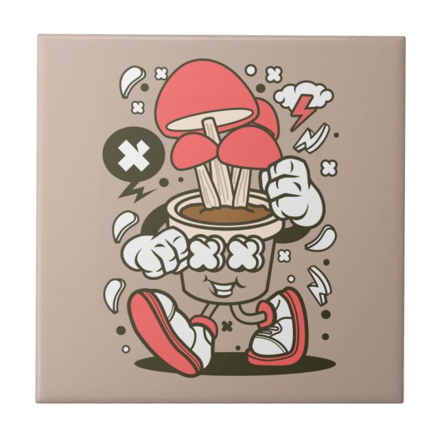 Cartoon für coole Pinselspitzen Fliese (Vorderseite)