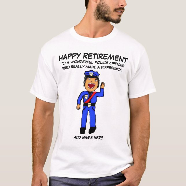 Cartoon für die Einziehung von Polizeibeamten T-Shirt (Vorderseite)