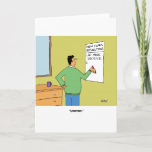 Cartoon für die Resolutionen des neuen Jahres Feiertagskarte
