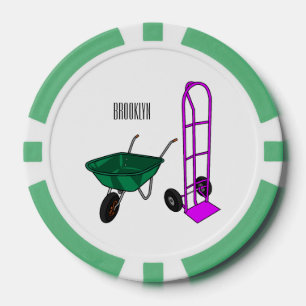 Cartoon für die Schubkarre und den Handwagen Pokerchips