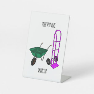 Cartoon für die Schubkarre und den Handwagen Sockelschild