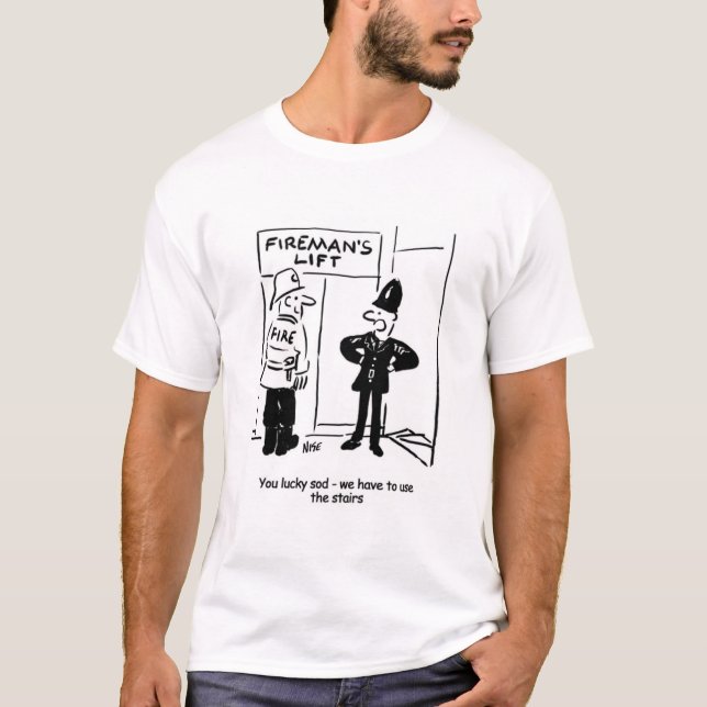 Cartoon für Feuerwehrleute T-Shirt (Vorderseite)