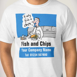 Cartoon für Fische und Chips T-Shirt
