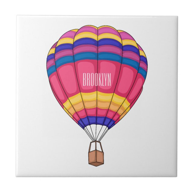 Cartoon für Heißluftballon Fliese (Vorderseite)
