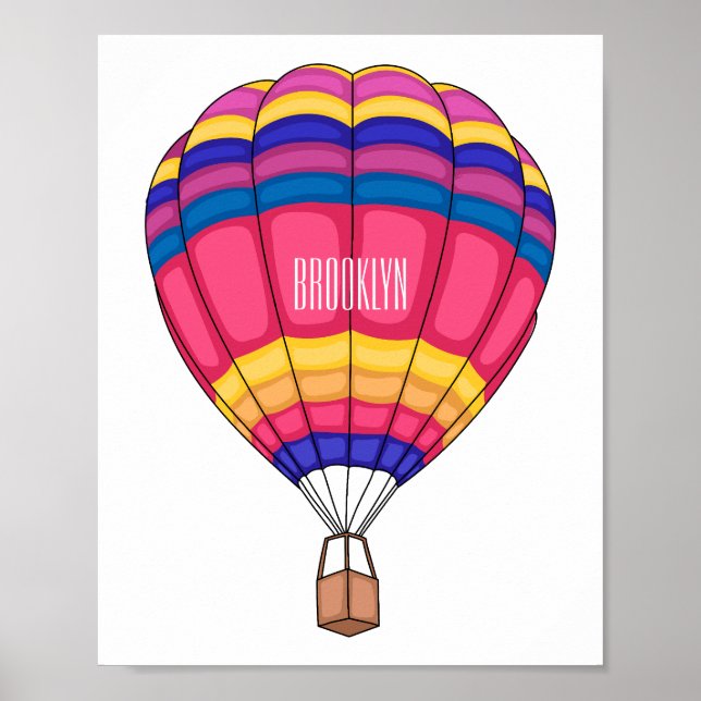 Cartoon für Heißluftballon Poster (Vorne)