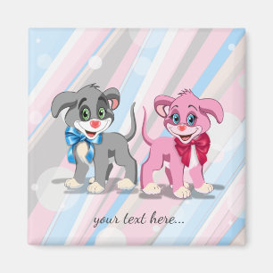 Cartoon für Herznosen Welpen Magnet