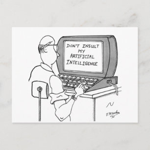 Cartoon für künstliche Intelligenz 1931 Postkarte