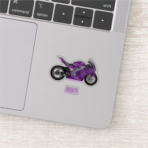 Cartoon für lila Motorräder Aufkleber