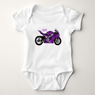 Cartoon für lila Motorräder Baby Strampler