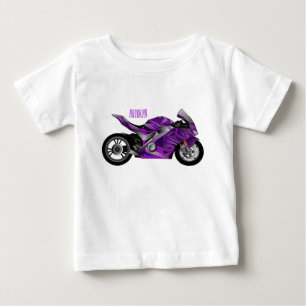 Cartoon für lila Motorräder Baby T-shirt