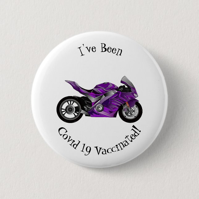 Cartoon für lila Motorräder Button (Vorderseite)