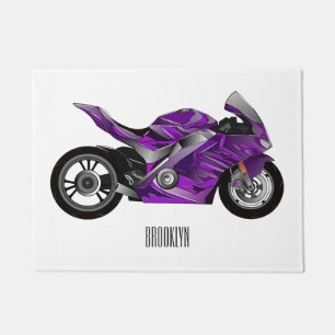 Cartoon für lila Motorräder Fußmatte