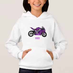 Cartoon für lila Motorräder Hoodie