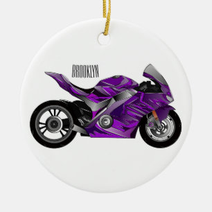 Cartoon für lila Motorräder Keramik Ornament