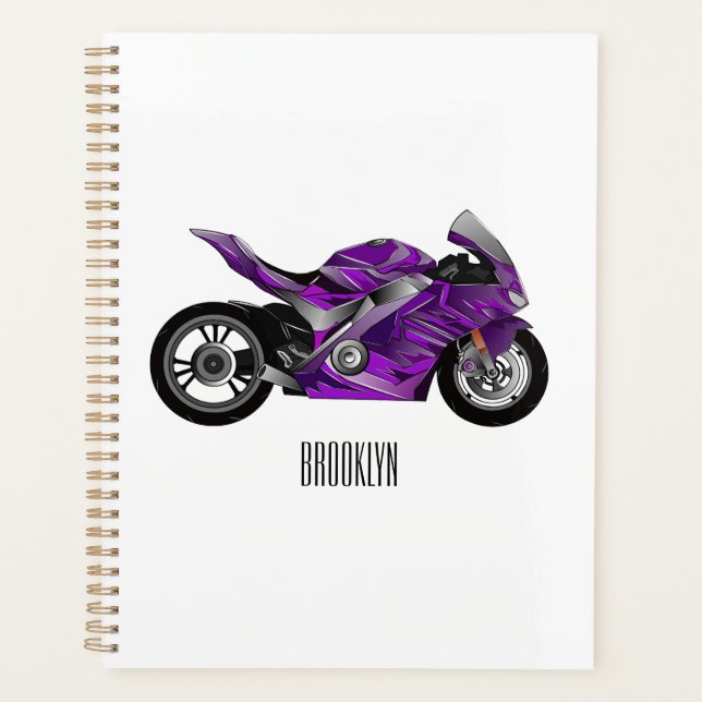 Cartoon für lila Motorräder Planer (Vorderseite)