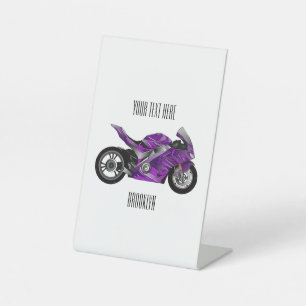 Cartoon für lila Motorräder Sockelschild