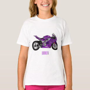 Cartoon für lila Motorräder T-Shirt