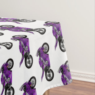 Cartoon für lila Motorräder Tischdecke