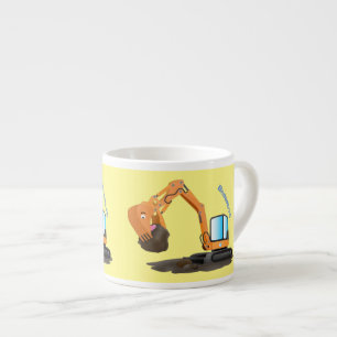 Cartoon für niedlich-orange-Bagger Espressotasse