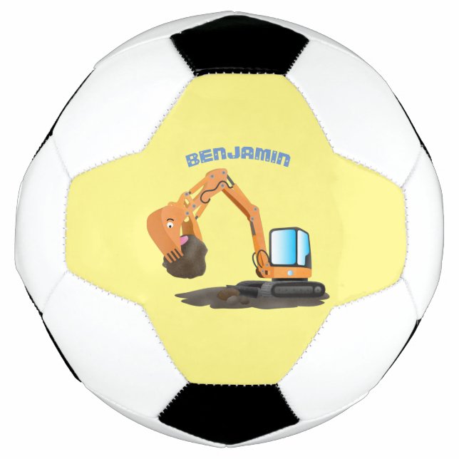 Cartoon für niedlich-orange-Bagger Fußball (Vorderseite)